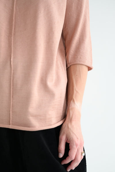 Agostina Short Sleeve Sweater in Rose