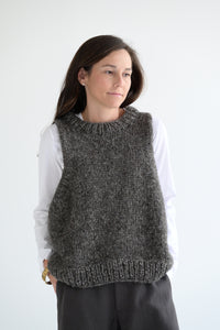 Handknit Vest in Pepper