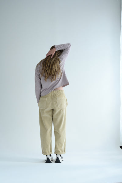 Panta Paride Wide Cord in Cemento