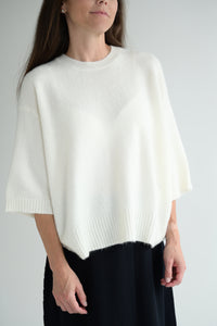 Cruel Touch Short Sleeve Sweater in Milk