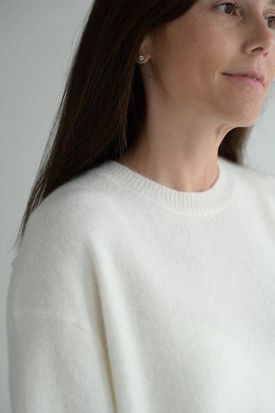 Cruel Touch Short Sleeve Sweater in Milk