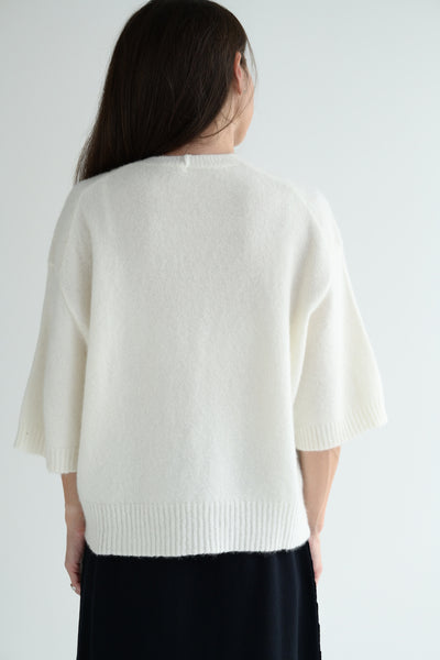 Cruel Touch Short Sleeve Sweater in Milk