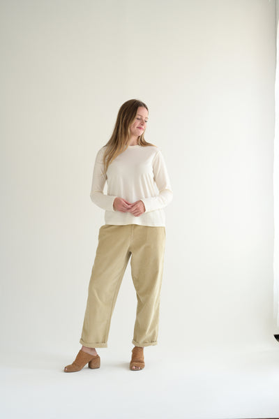 Panta Paride Wide Cord in Cemento