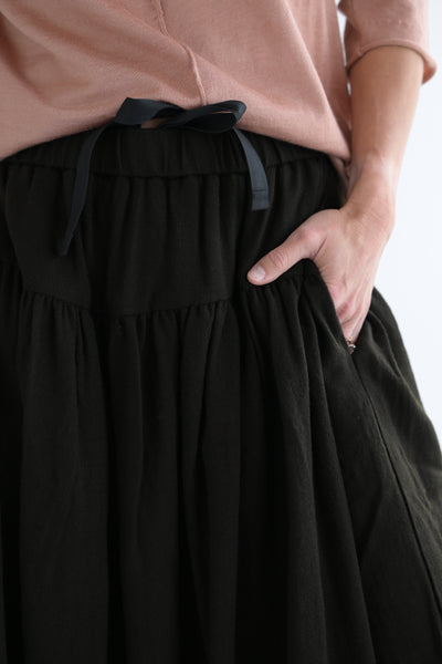 Dark Brown Wool Up Up Skirt