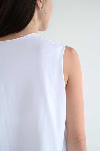 Round Neck Sleeveless Top Cotton Jersey