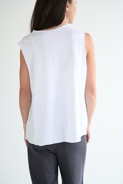 Round Neck Sleeveless Top Cotton Jersey