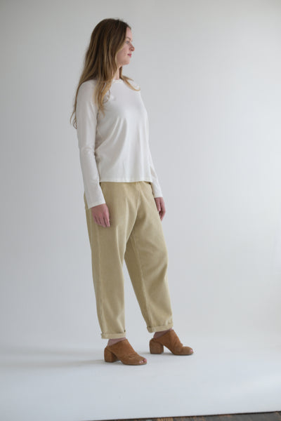 Panta Paride Wide Cord in Cemento