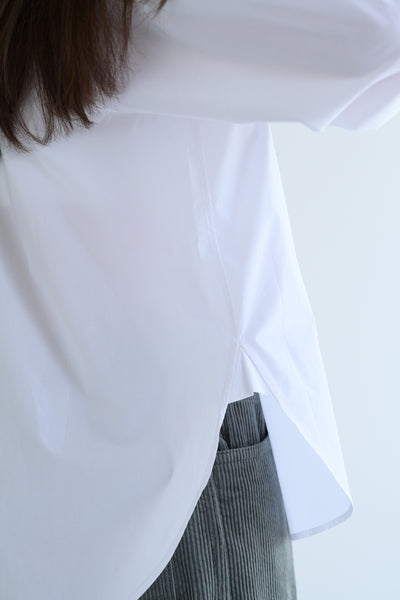 Brit Shirt in White Poplin