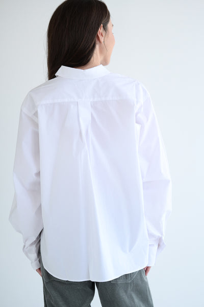 Brit Shirt in White Poplin