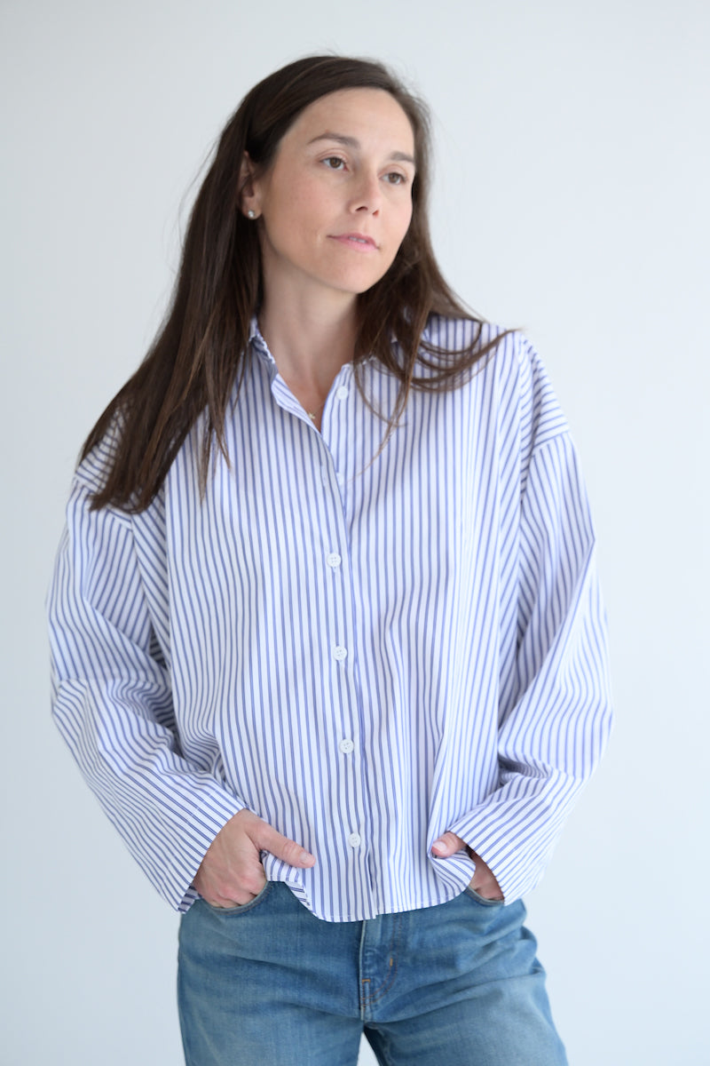 Short Overshirt in Stripe