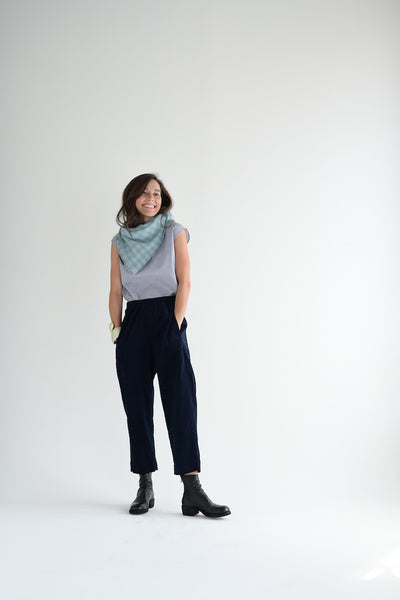 Cashmere Check Scarf in Mare