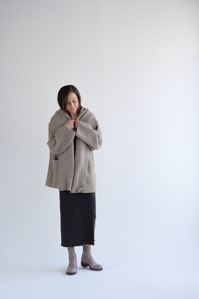 Double Face Coat in Moth