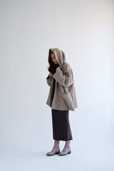 Double Face Coat in Moth