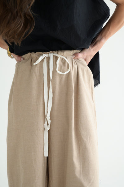 Wide Leg Pants in Beige