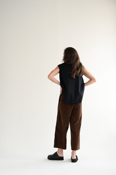 Wide & Short Trousers Velvet in Coffee