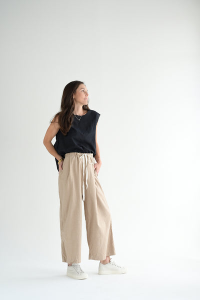 Wide Leg Pants in Beige