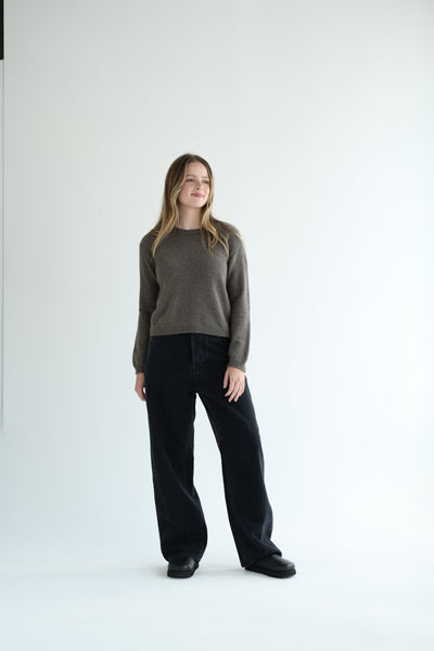 #240 Cashmere Crewneck in Cafe Grey