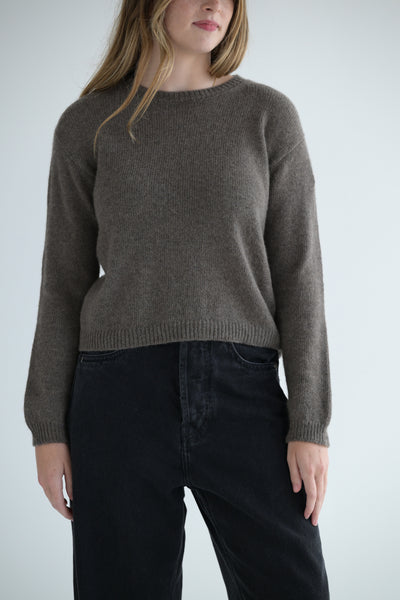 #240 Cashmere Crewneck in Cafe Grey