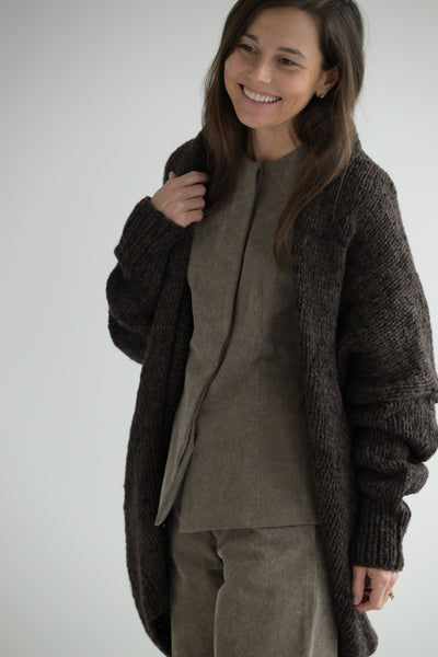Handknit Paint Knit Cocoon Cardigan