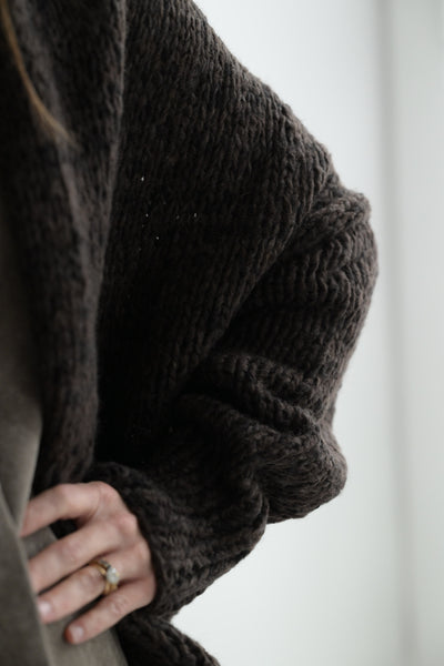 Handknit Paint Knit Cocoon Cardigan