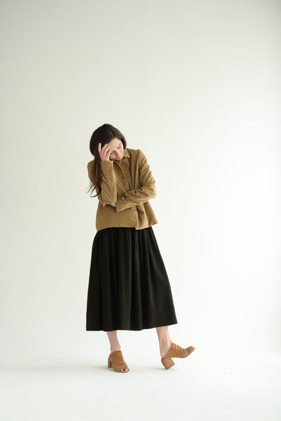 Dark Brown Wool Up Up Skirt