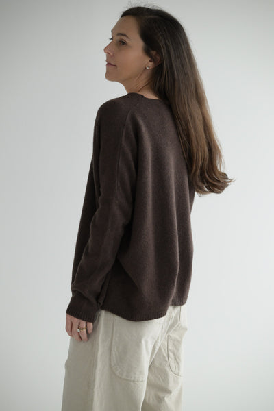 Cashmere Button Cardigan in Chestnut