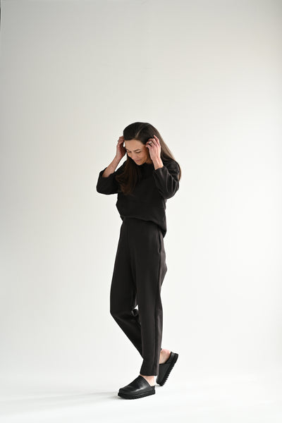 French Terry Pants in Dark Brown