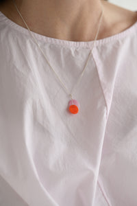 Piet Largo Double Necklace in Pink and Orange