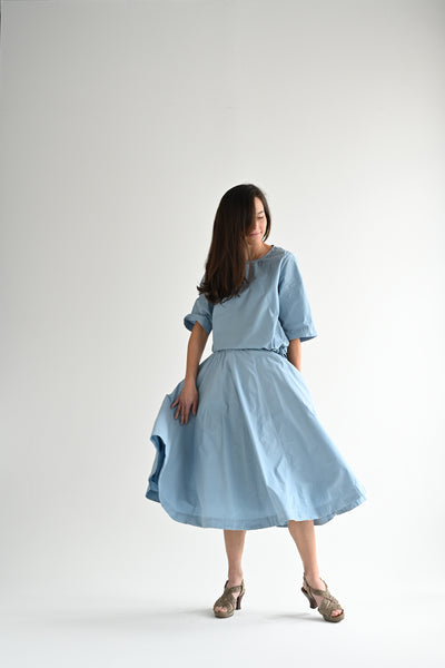 Petit Soleil Skirt in Dusk Blue