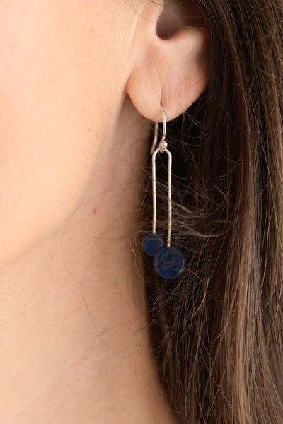 Piet Short Earrings in Navy