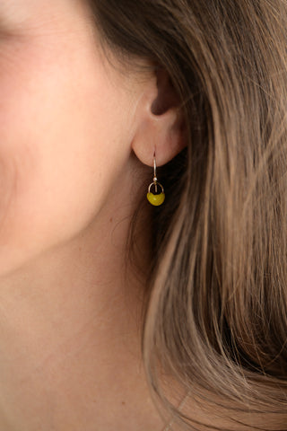 Small Crescent Earrings in Bright Yellow