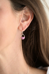 Medium Crescent Earrings in Light Pink