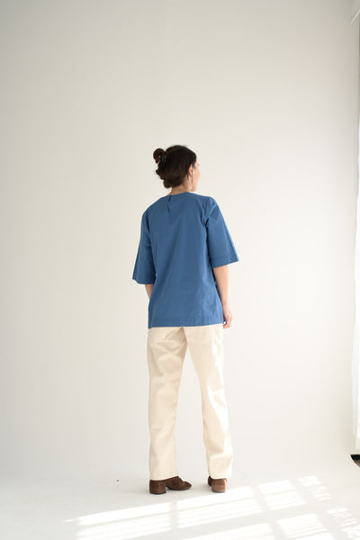 Medium Blue Simple Top