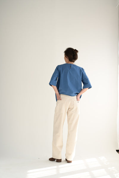 Medium Blue Simple Top