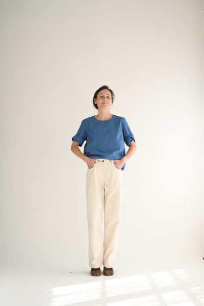 Medium Blue Simple Top