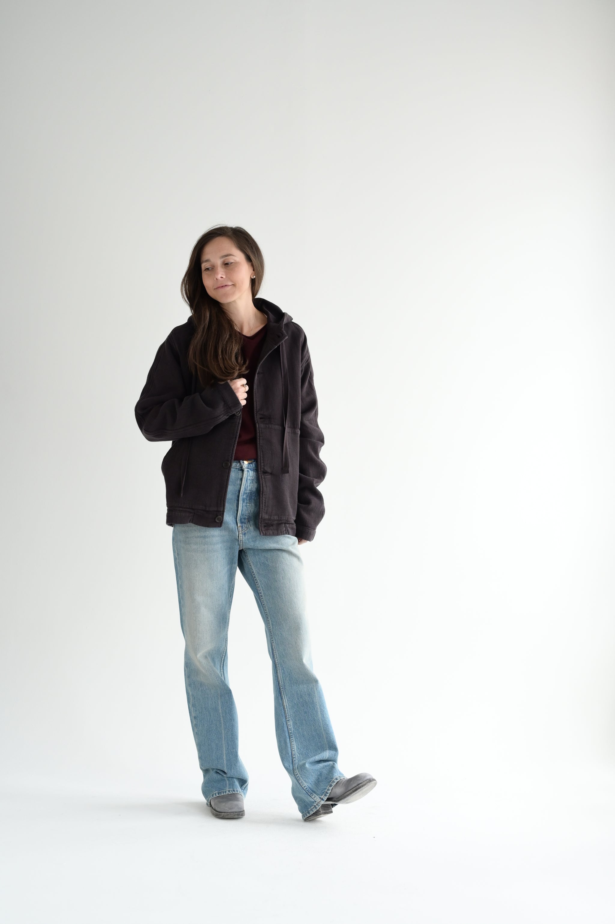 Worker Hoodie in Blackberry – Twig