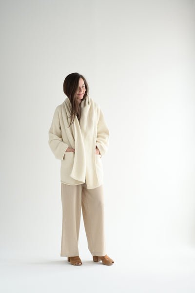 Manta Coat in Raw White