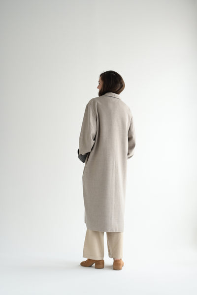 Cite Coat Fully Reversible in Oatmeal/Grey Melange