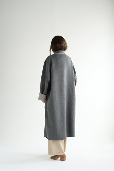 Cite Coat Fully Reversible in Oatmeal/Grey Melange