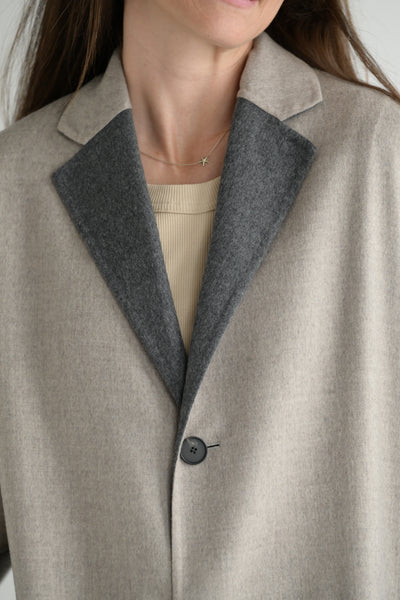 Cite Coat Fully Reversible in Oatmeal/Grey Melange