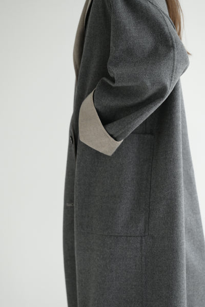 Cite Coat Fully Reversible in Oatmeal/Grey Melange