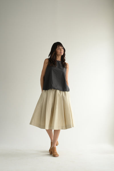 Pleated Skirt WG in Stone