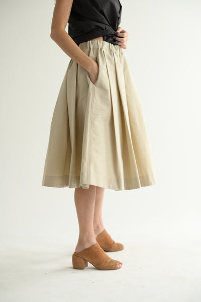 Pleated Skirt WG in Stone