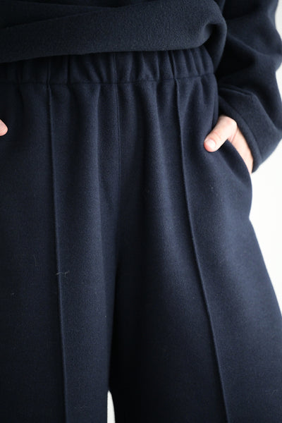 Geneva Wide Leg Pants in Navy Wool