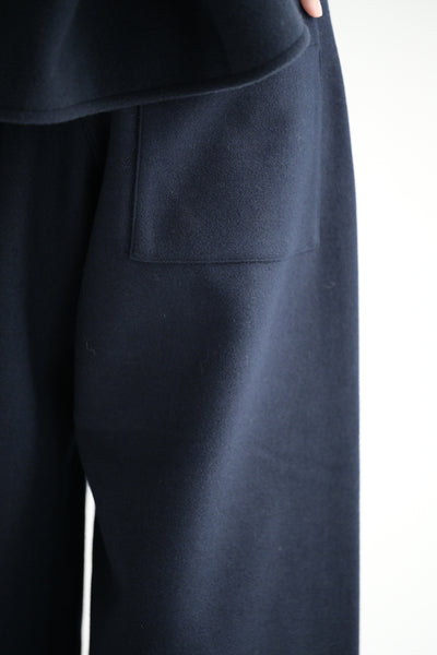 Geneva Wide Leg Pants in Navy Wool