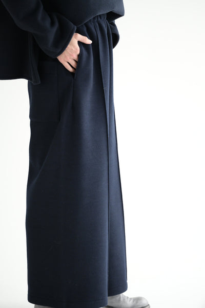 Geneva Wide Leg Pants in Navy Wool