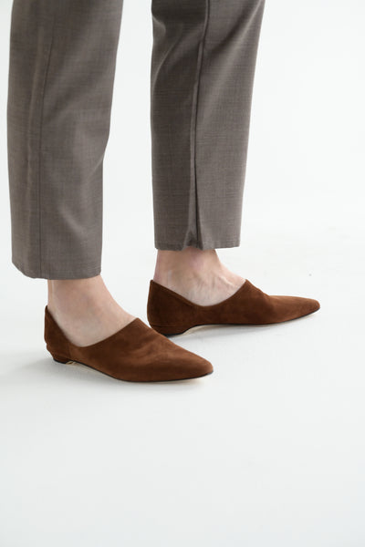 The Mule in Chocolate Suede