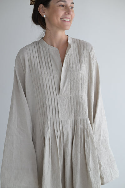 Pleated Dress in Natural