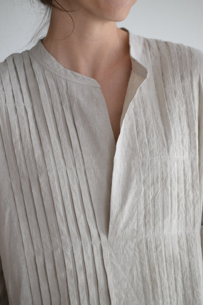 Pleated Dress in Natural