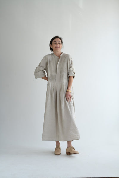 Pleated Dress in Natural